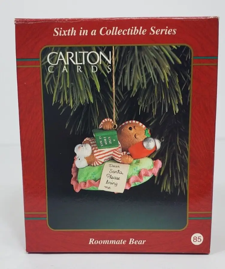 Vintage Carlton Cards AGC Roommate Bear Ornament 6th in Series ORN-009M