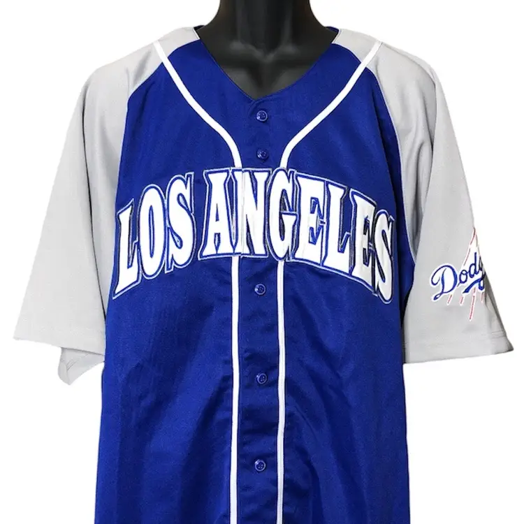 VINTAGE LOS ANGELES DODGERS MAJOR LEAGUE BASEBALL JERSEY DYNASTY SERIES SIZE XL BLUE
