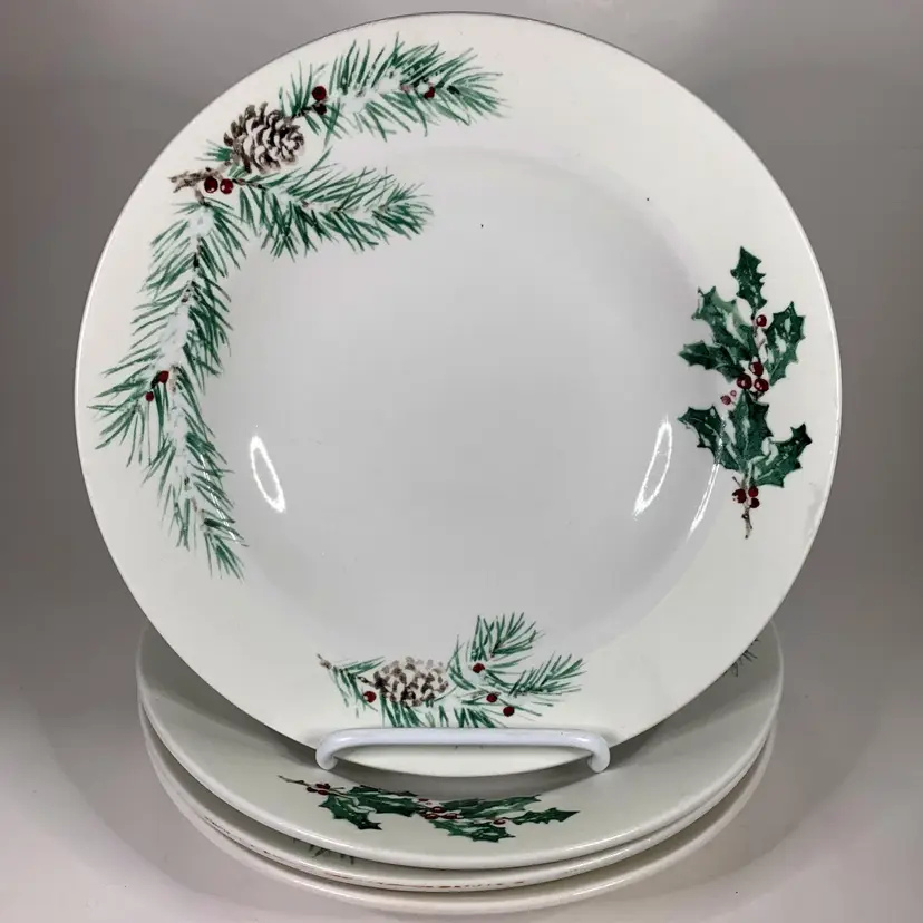 Farberware White Christmas Soup Bowls Original Set 4 Rare Vintage 2118 Chowder