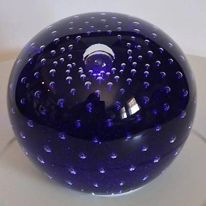 Vintage Anton Intaglio Bullicante, Violet Blue/Cobalt* Paperweight