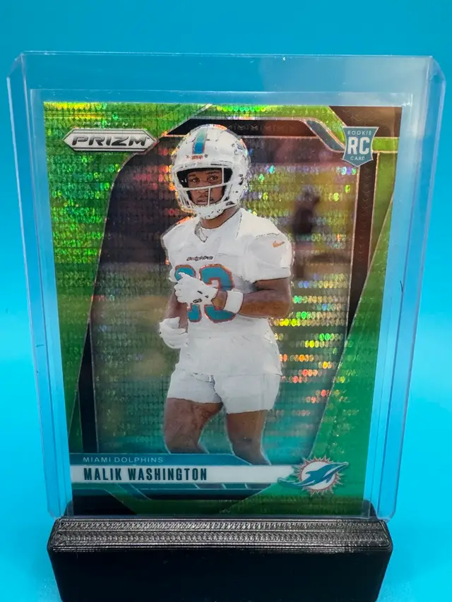 Malik Washington Prizm Neon Green Pulsar RC Miami Dolphins