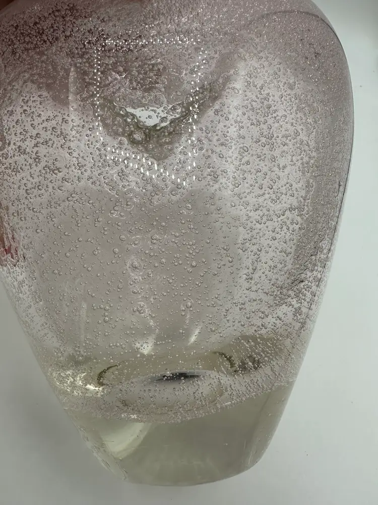 Vintage Murano Pink Glass Heart Vase