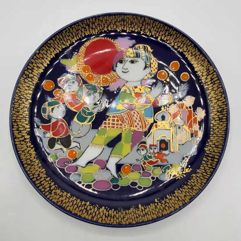 Björn Wiinblad Aladdin Colorful Plate Rosenthal Studio-linie Germany