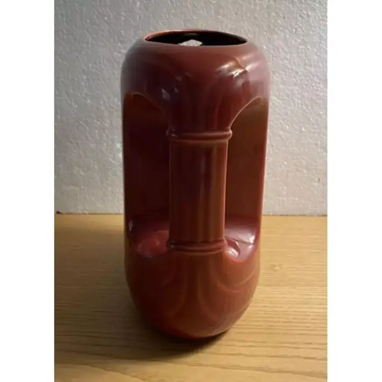 Vtg Essex Collection Pitcher Maroon Fiesta Lines Mid Century Modern 1950s MCM