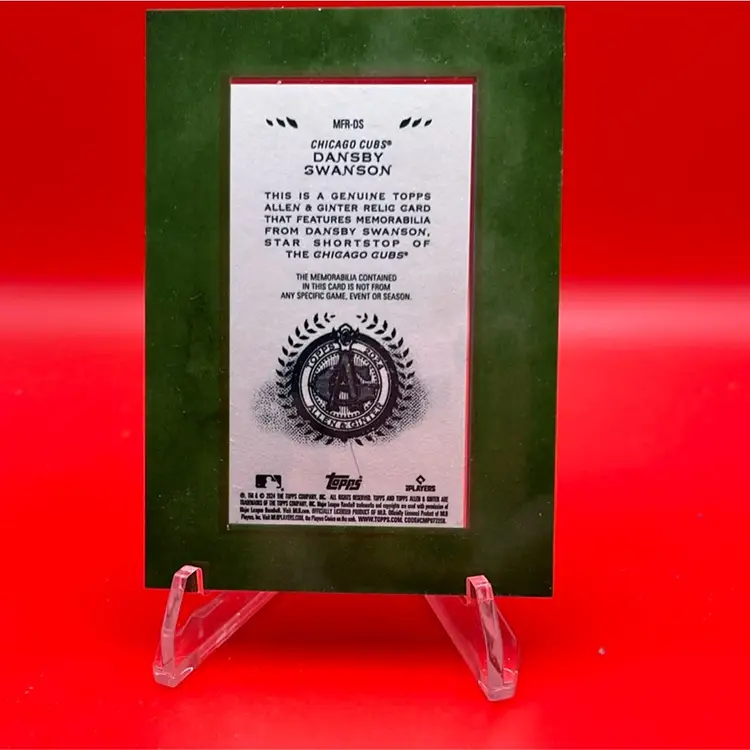Dansby Swanson 2024 Topps Allen & Ginter Mini Framed Relic Chicago Cubs