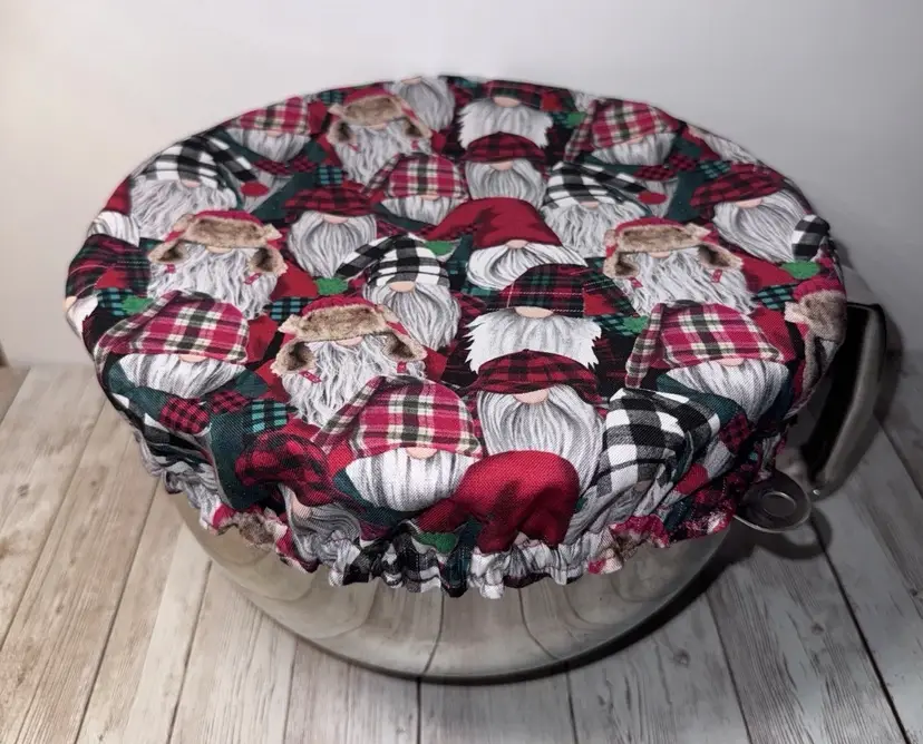 Gnome Holiday Christmas Reversible KitchenAid Mixer Mixing Bowl Cover Baking
