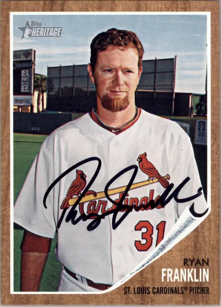 Ryan Franklin Signed St. Louis Cardinals 2011 Topps Heritage #149