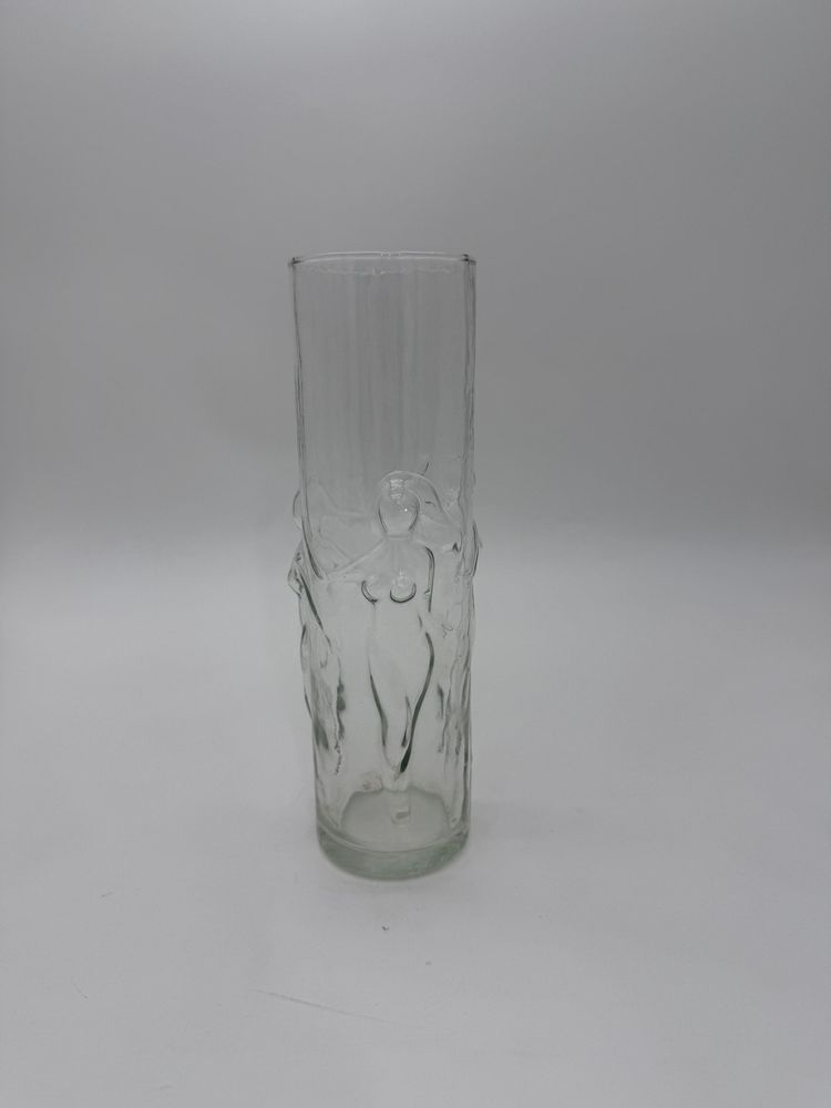 Vintage Art-Libbey La Femme 3D Nude DancingWoman Glass Vase 8”Clear Glass