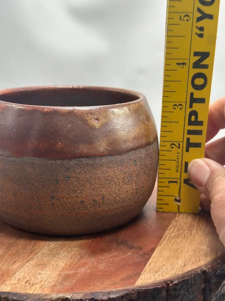 Pottery Stoneware Ombré Design Bowl Vessel Planter Shelf Sitter Signed