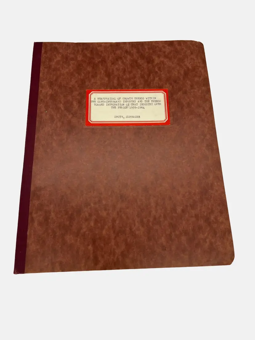 1959 Reappraisal Of Growth Trends Containerboard Industry Report Smith Schnacke