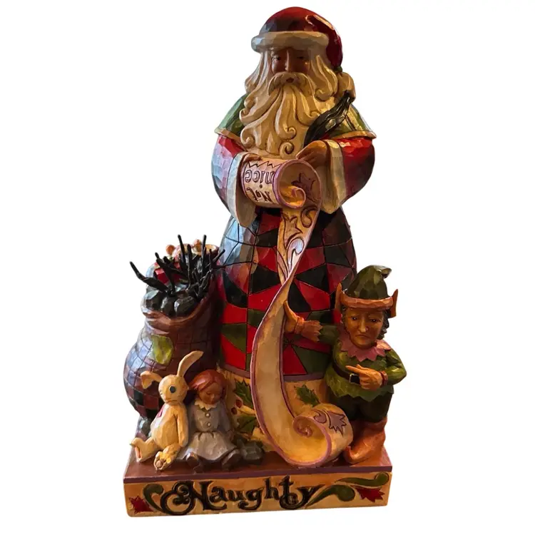 Jim Shore Christmas Santa “Checking It Twice” 2 Sided Nice/Naughty 2012 Perfect!