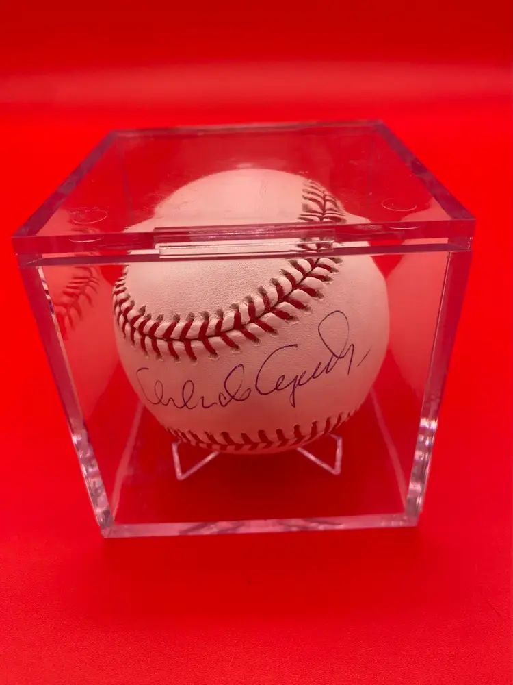 Orlando Cepeda Autographed Rawlings Major League Baseball w/ COA & Case