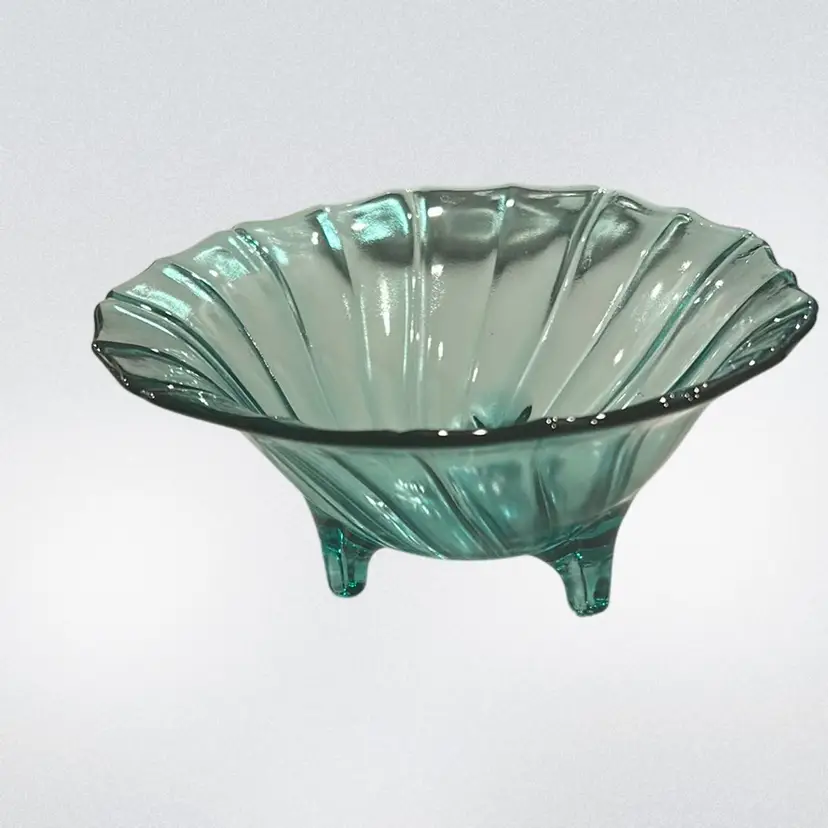 Jeanette ultramarine swirl glass candy dish