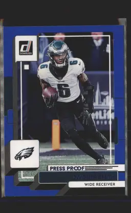 2022 Donruss #168 DeVonta Smith Blue Press Proof - (139) - Philadelphia Eagles