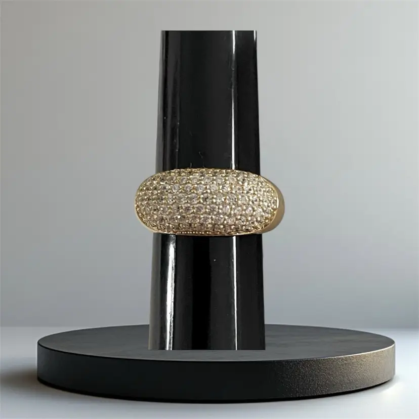 Giani Bernini Cubic Zirconia Pavé Dome Ring in Gold-Plated Sterling Silver