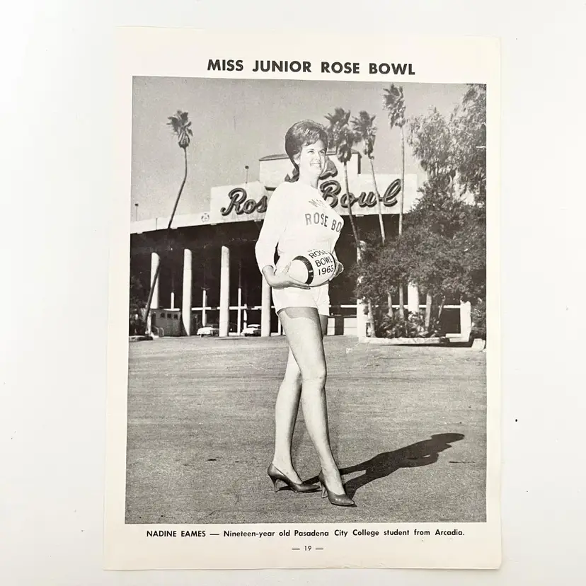 Miss Junior Rose Bowl 1965 Pasadena City College Magazine Print Ad Vintage 1960s