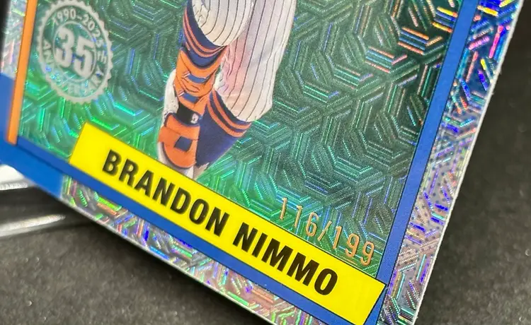 Brandon Nimmo 2025 Topps Series 1 Aqua Silver Pack Mojo/199 New York Mets