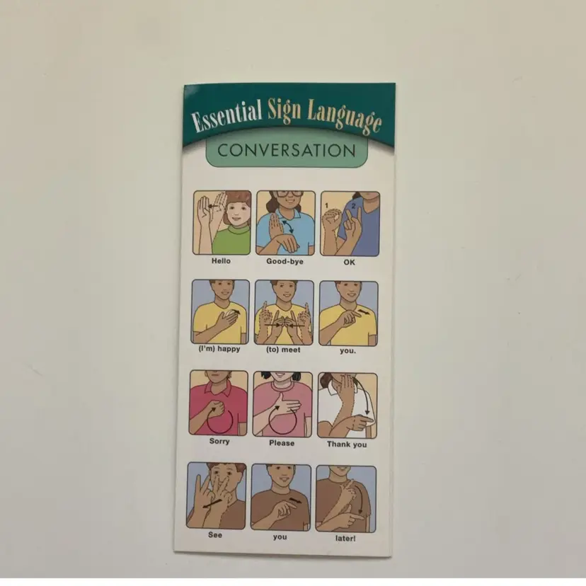 ASL Signs Tri-fold Glossy Card