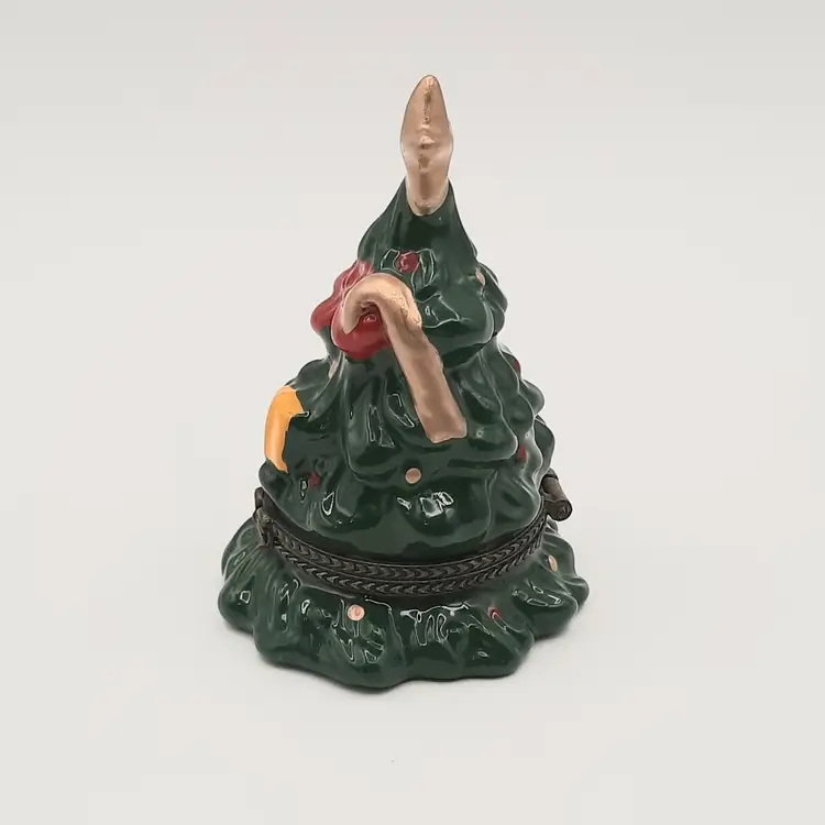 Christmas Tree Hinged Trinket Box