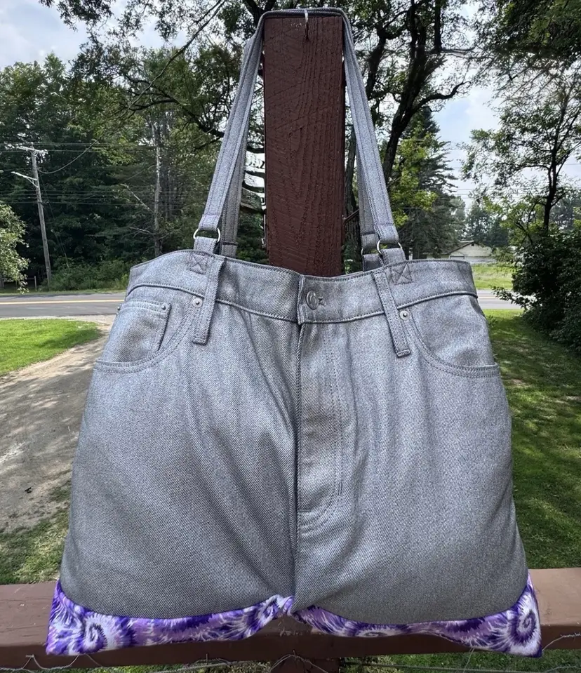 Jeans Handmade Large Recycled Bag Tote For Beach, Groceries, Work, Or Purse