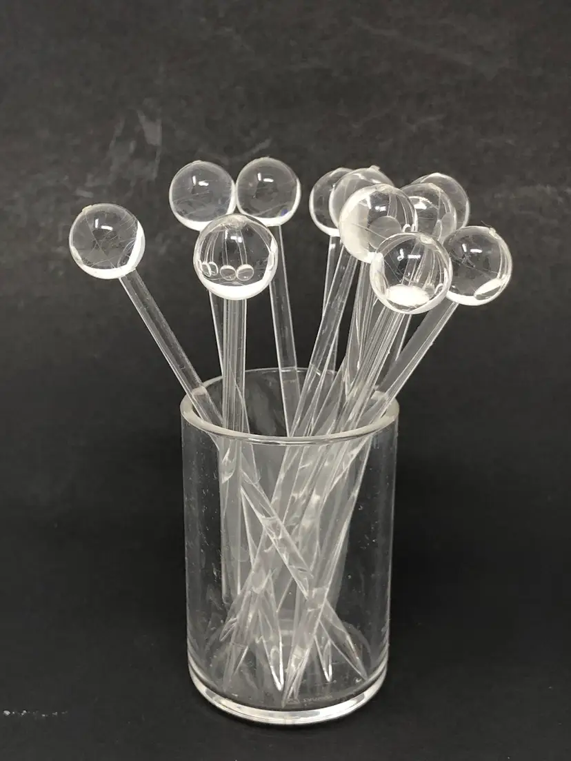 Crystal Clear Acrylic Party Picks with Holder