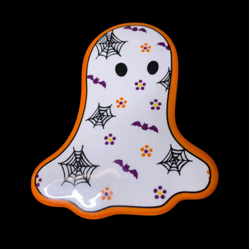 54. Temptations Halloween Ghost Covered Candy Trinket Dish 10 Ounce - Retired