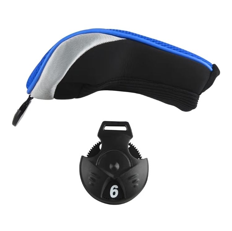 Mesh Golf Hybrid Club Head Covers with Dial Number Tags Pack of 3 Blue