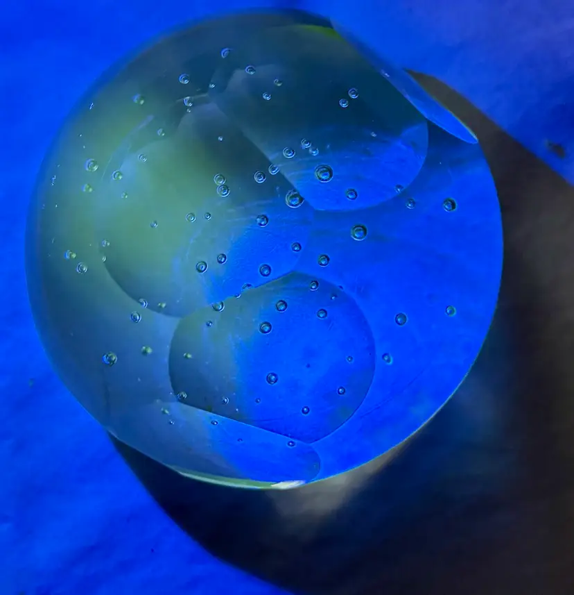 Irregular Multi-facet Clear Air Trap Glows Paperweight