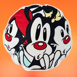 1994 Vintage Warner Bros. Animaniacs 14” Round Throw Pillow, Cotton Embroidered