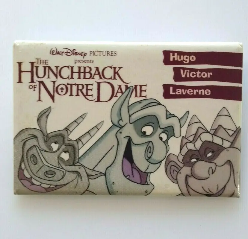 Disney Hunchback Of Notre Dame 3" x 2" Button Badge Vintage 1996 Movie Promo