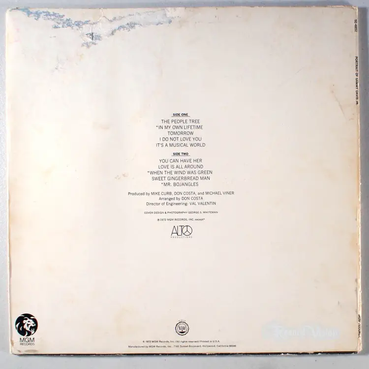 Sammy Davis Jr. - Portrait Of (1972) Vinyl LP, Die-cut • The People Tree
