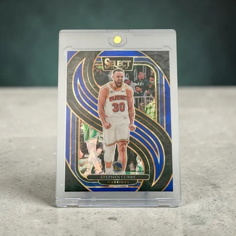 2024-25 Panini Select Stephen Curry Blue Cracked Ice Prizm #143