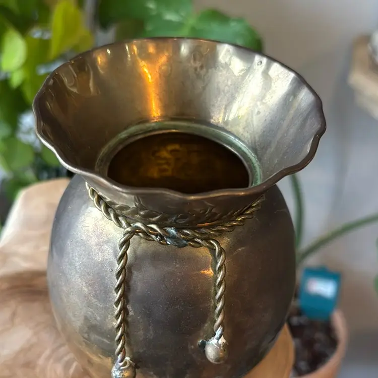 Hosley 6” Hammered Brass Vase