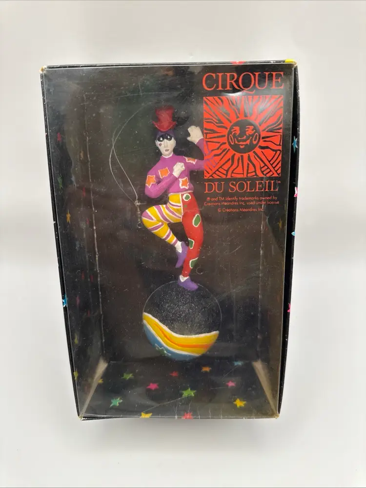 Vintage Dept 56 Cirque Du Soleil Colorful Ornament Clowns Set Of Two Bundle