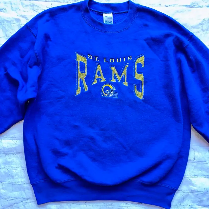 Pristine MINT Vintage 90s Unisex Adult Large Salem Sportswear St Louis Rams Pullover Sweatshirt 