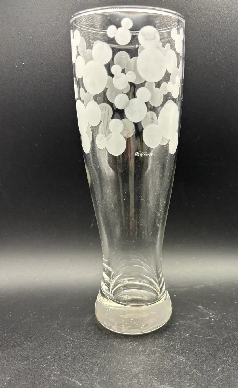 Disney Frosted Etched Mickey Mouse Pilsner Glass