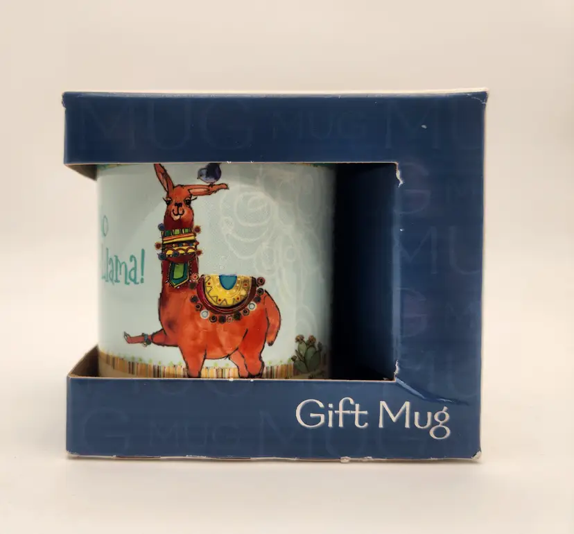 NIB Leanin' Tree Cute Colorful "No Prob-Llama!" Ceramic Gift Mug Dishwasher Safe