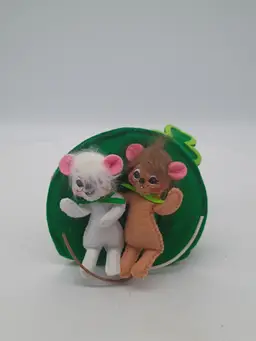 Annalee St. Patrick's Day 2 Mice in Irish Top Hat with Shamrock  #150214