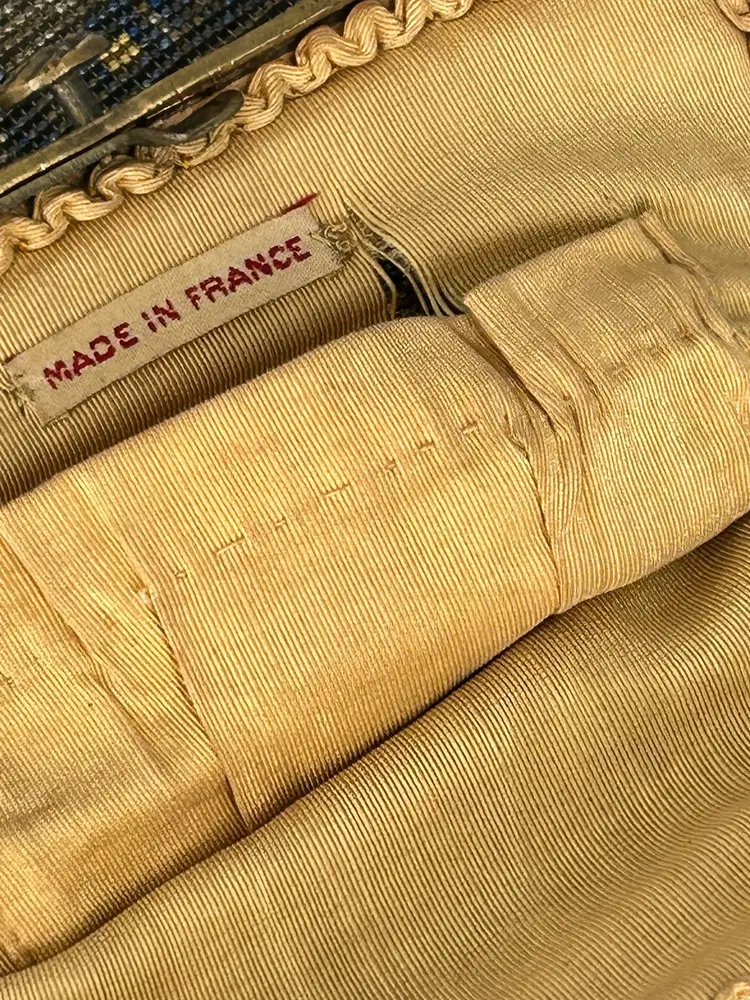 Antique French Gold & Silver Micro Beaded Flapper Purse