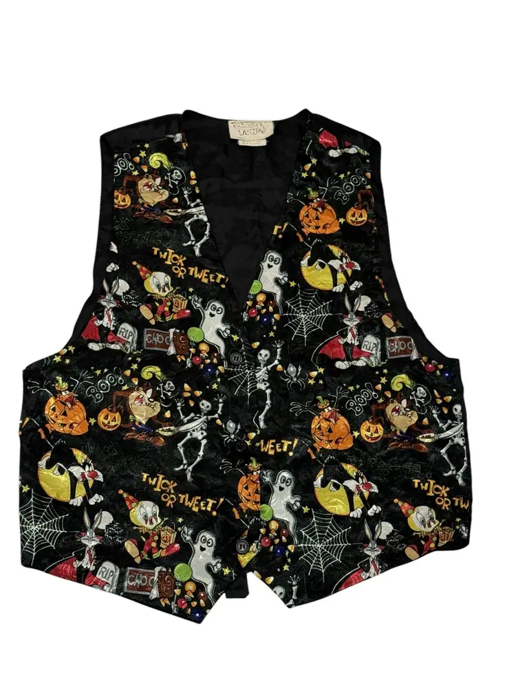 Vintage Looney Tunes Womans Halloween Trick Twick Or Treat Vest One Size Tweety