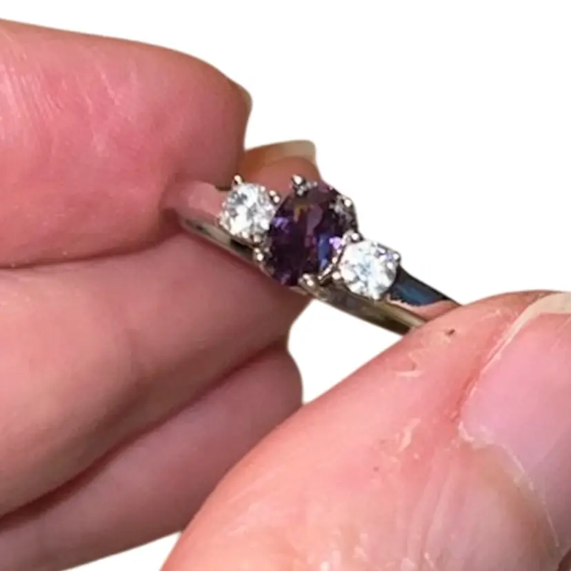 Sterling Amethyst Ring Size 11