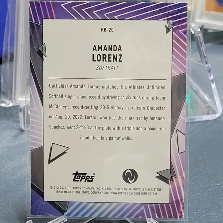 2023 Topps Athletes Unlimited Record Breakers #RB-20 Amanda Lorenz