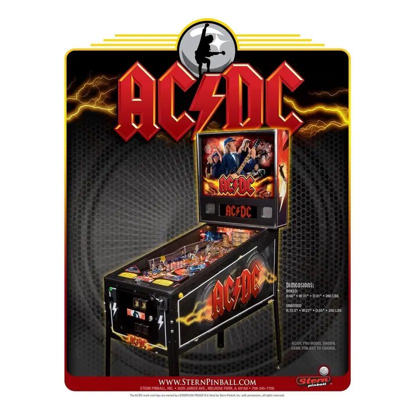 AC/DC Pro Pinball Flyer Original UNUSED Promo Hard Rock Heavy Metal Artwork 2012