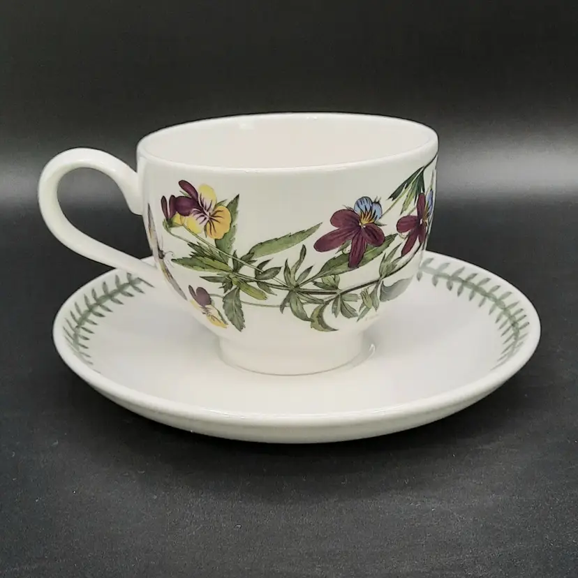 Portmeirion Botanic Garden Viola Tricolor Heartsease Tea Cup and Saucer
