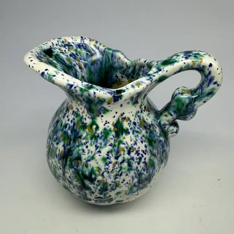 Vintage Miniature Spatterware Pitcher 3.5”