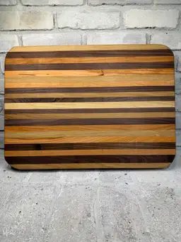 Extra Large Handmade Hardwood Cutting Board – Walnut, Maple, Ash, Oak & Cherry – Indiana Hardwoods – Butcher Block Style – 22.25” x 16” x 1.75”