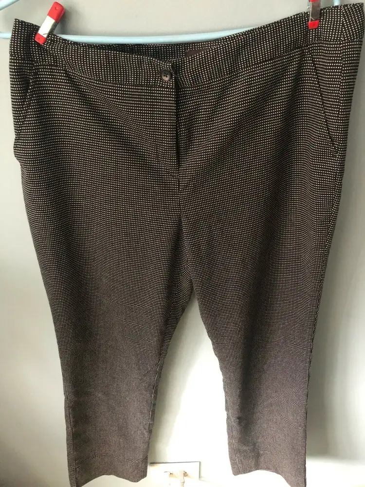 Dana Buchman Black Grey White Polka dot Dress Career Pants w/side pockets Sz12