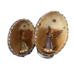 011 vintage egg, diorama, angel holiday Christmas decor