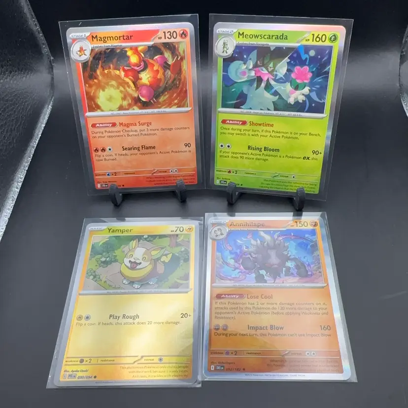 Pokémon Lot Magmortar Holo, Meowscarada Holo, Yamper Holo, Annihilape Holo