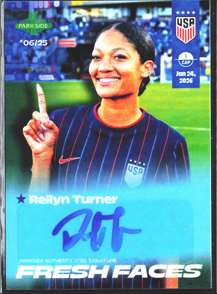 Reilyn Turner /25 1st USWNT Autograph Soccer Card 2026 Parkside Fresh Faces Auto